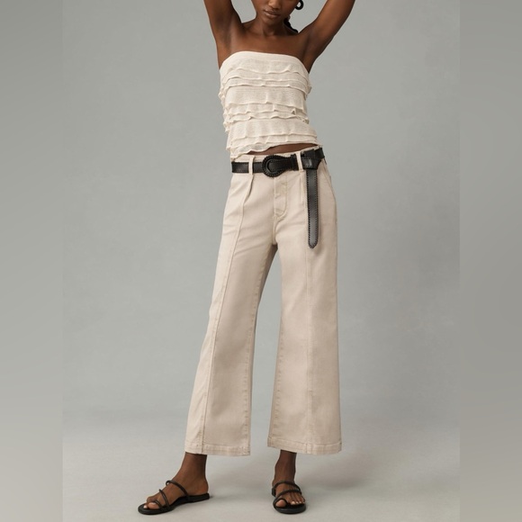 PAIGE Brooklyn High-Rise Crop Wide-Leg Jeans